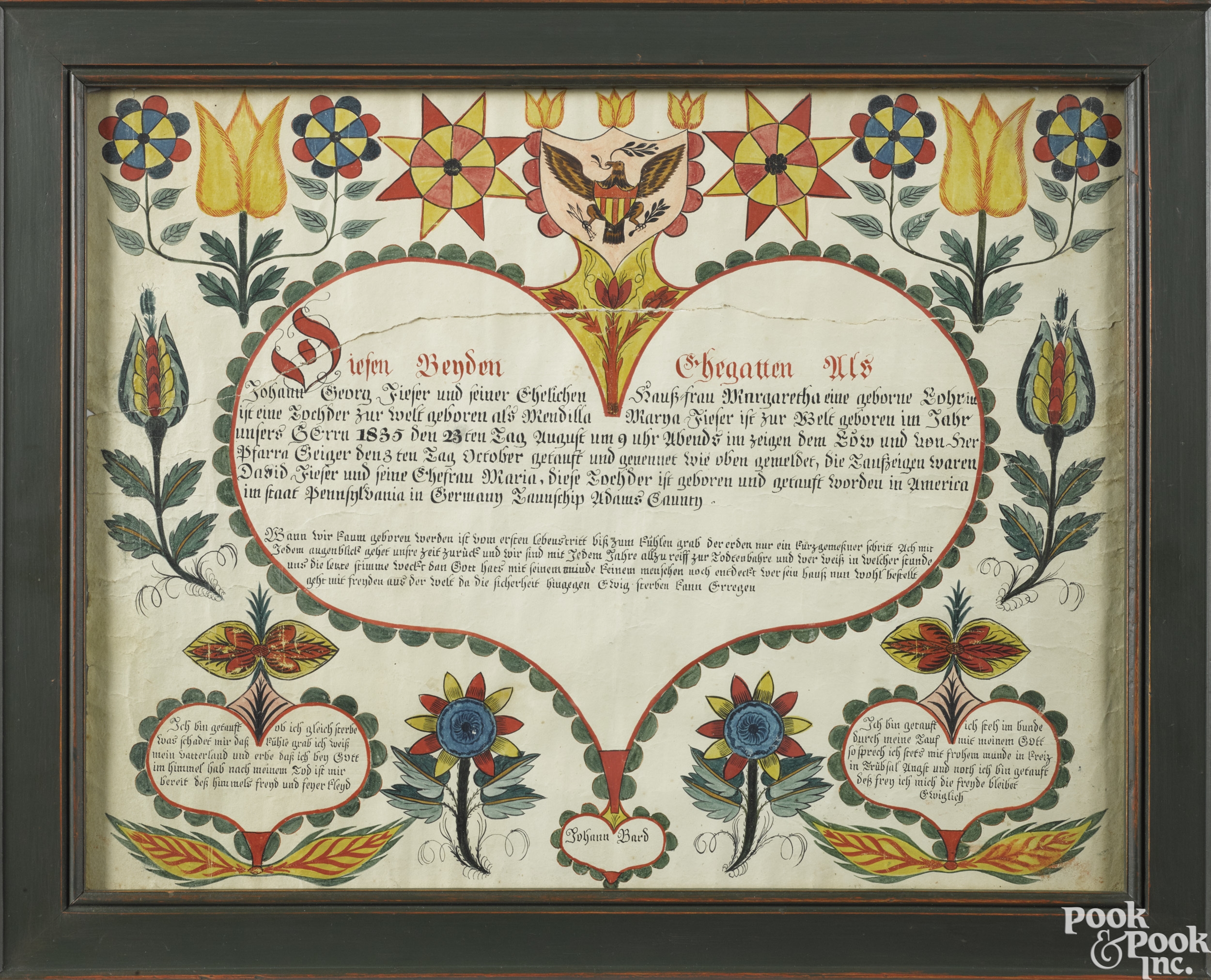Johannes Bard | A Baptismal Certificate for Peter Diller, Manheim ...