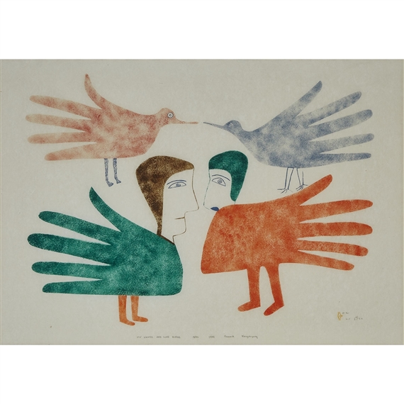 E2-384, BAKER LAKE / QAMANI’TUAQ MY HANDS ARE LIKE BIRDS by Jessie Oonark, 1984