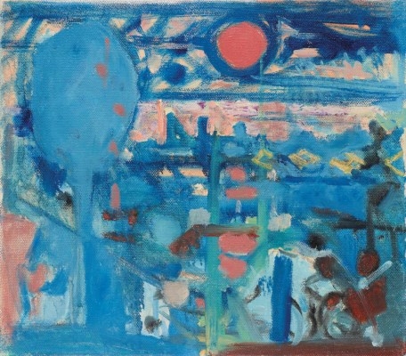 Nachtlandschaft mit Baum, Unterengstringen by Max Gubler, 1955