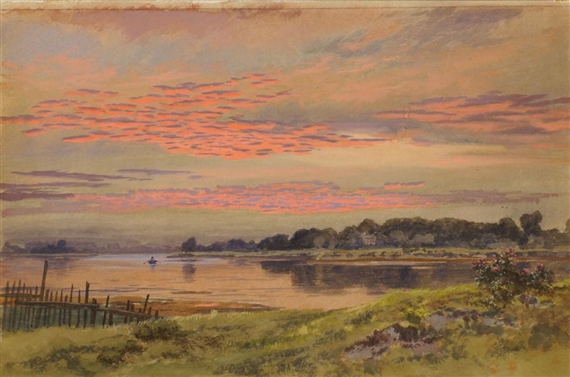 River landscape at dusk by Martin Snape