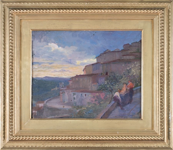 Veduta di Paese Sardo (Codrongianos) by Gaetano Spinelli, 1921