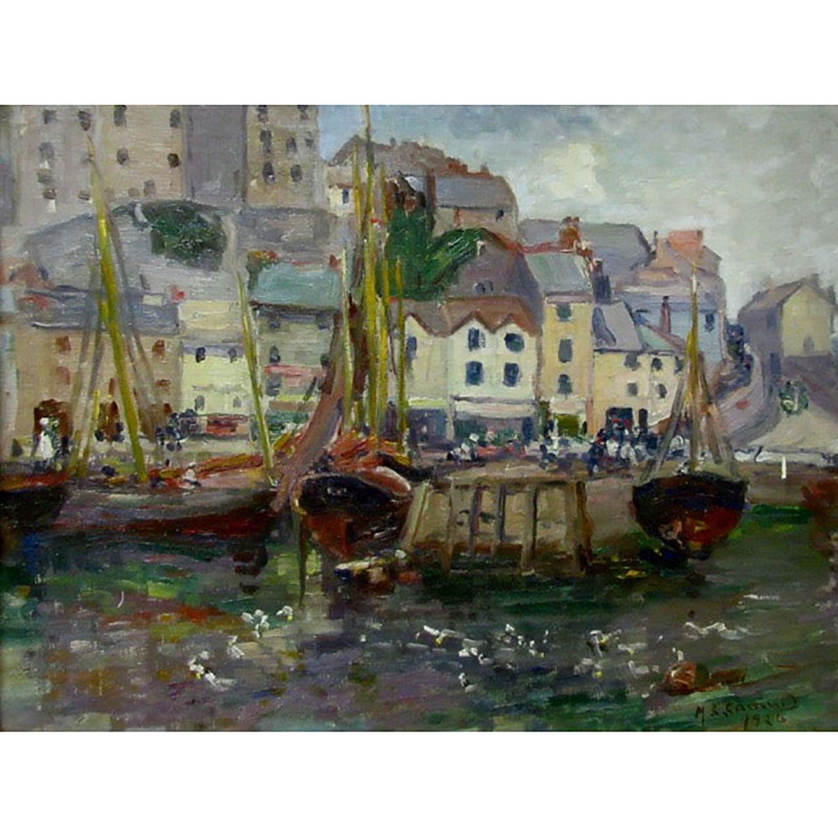 Artwork by Matilda S. Samuel, BRIXHAM HARBOUR, SOUTH DEVON, Made of oil on canvas board
