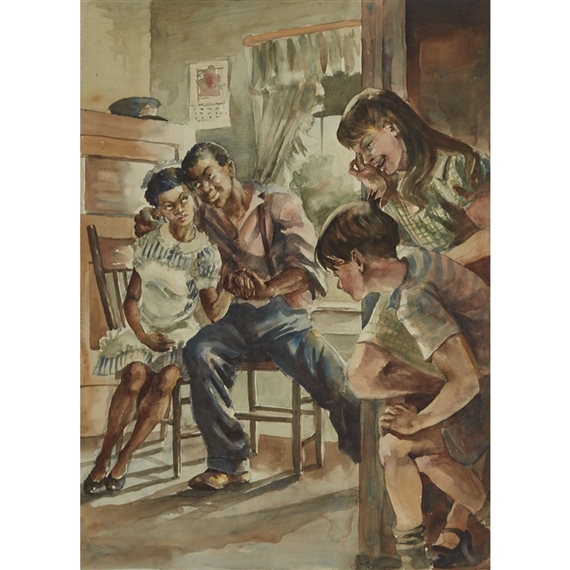 George Brehm | Young Lovers Caught Hugging | MutualArt