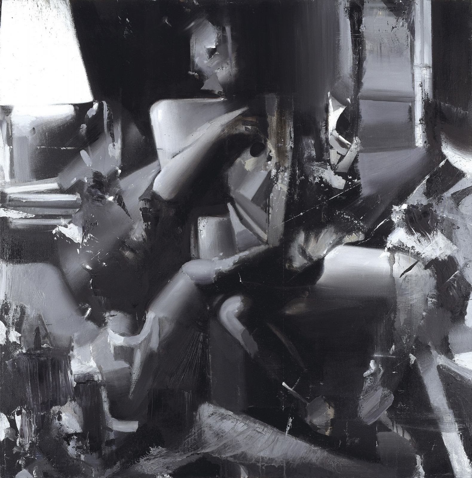 Artwork by Jakub Hubálek, Behind the Scenes, Made of oil on canvas