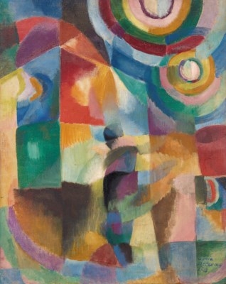 Artwork by Sonia Delaunay, Prismes électriques, Made of oil on canvas
