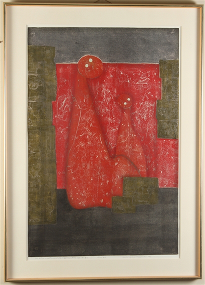 Stone-Cutter And His Apprentice by Hiroyuki Tajima, 1971