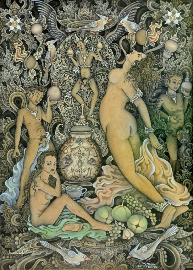 Artwork by I Wayan Rajin, Kamasutera, Made of acrylic on canvas