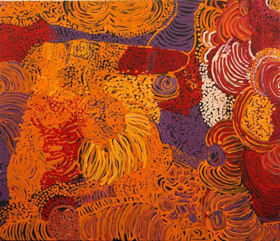 Minyma Kutjara munu Wati Kutjara by Eileen Yaritja Stevens, 2007