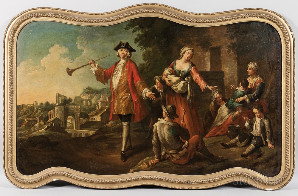 French School, 19th Century | Rococo Landscape with Picnicking Peasants ...