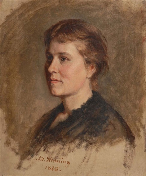 Bildnis einer jungen Frau by Adolf Henning, 1886