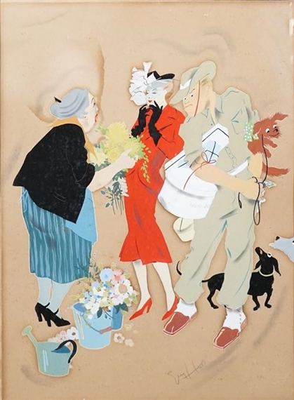 Untitled (Woman in red) by Guy Huze