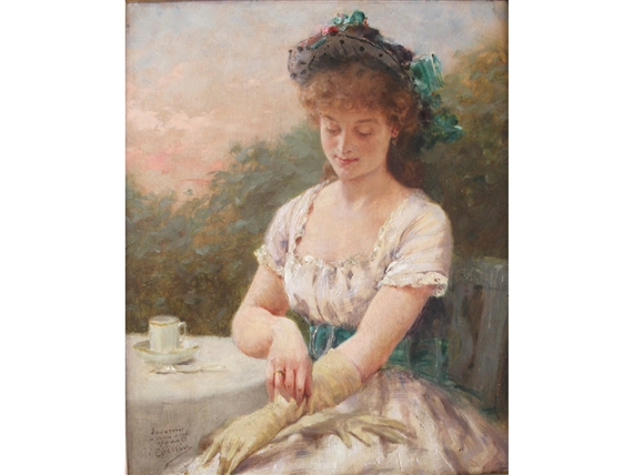 THE YELLOW GLOVES by Charles Alexandre Coëssin De La Fosse