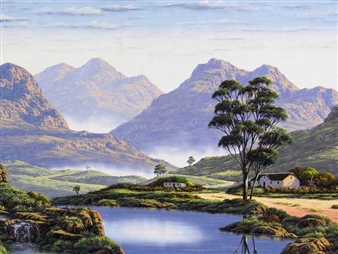 Mountain Landscape with River - Paul Munro