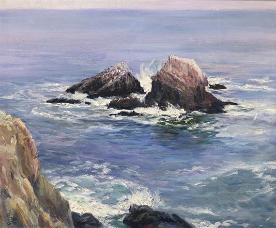 Waves Crashing by Edwin Burrage Child, 1936