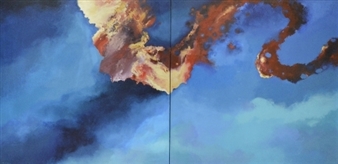 Diptych: Abstract River Scene - Jon R. Gubbay