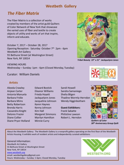The Fiber Matrix: Quilters of Color Network of New York - Westbeth Gallery
