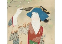 Artwork by Shuho‏ Yamakawa, Cherry Blossoms, Made of ink and color on silk