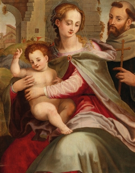 Madonna and Child with a Saint - Francesco Brini