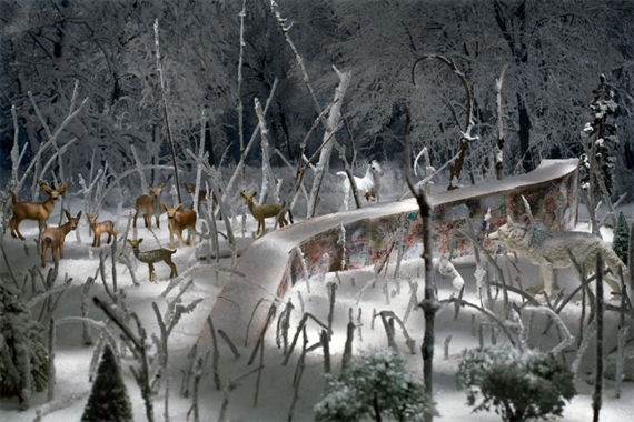 Forest Ruin (with horse and deer) by Diana Thorneycroft, 2017