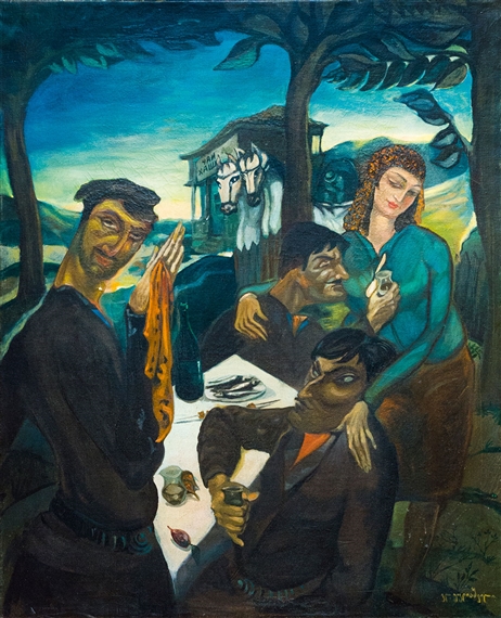 Spree of a kinto by Lado Davidovich Gudiashvili , 1930-1940s