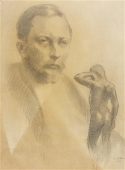 STUDY FOR A PORTRAIT OF PAUL WAYLAND BARTLETT - Kahlil Gibran