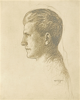 STUDY OF A MALE PROFILE - Kahlil Gibran