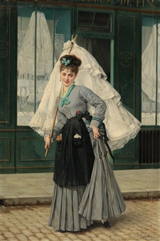 Running an errand - Jules Émile Saintin