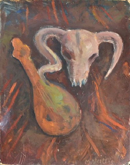 Stll Life with Bull Skulls and Mandolin by Marc Sterling
