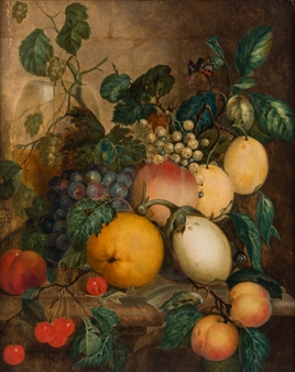 Still Life with Fruit, Glassware, and Insects - J. K. de Haan