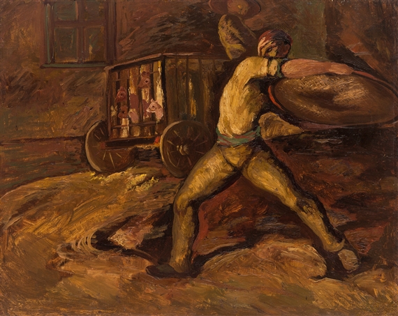 The Dogcatcher by Lado Davidovich Gudiashvili , 1933