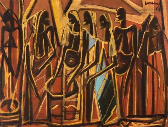 Congolese Market by Floris Jespers, 1954