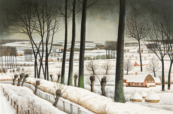 Snowy Winterlandscape by Armand Tavernier