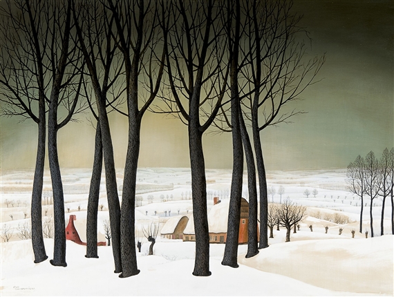 Winterlandscape by Armand Tavernier, 1957