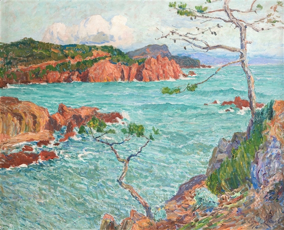 Seascape at the Côte d'Azur - Les Trayas by Emile Claus, 1914