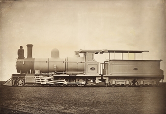 An oversized and richly printed photograph of a steam train engine - James Mudd