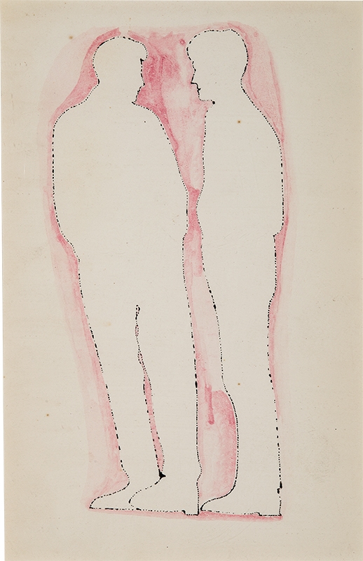 Two Male Figures, Full Figure by Andy Warhol, circa 1957