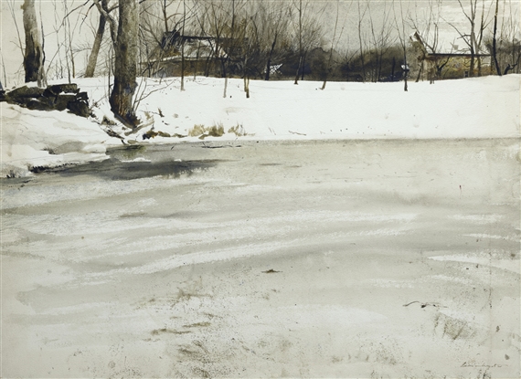 BELOW THE DAM by Andrew Wyeth, 1963