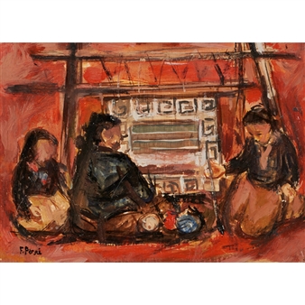 2 works, Dead Soldier and Women Weaving (a group of three works) - Frank Perri