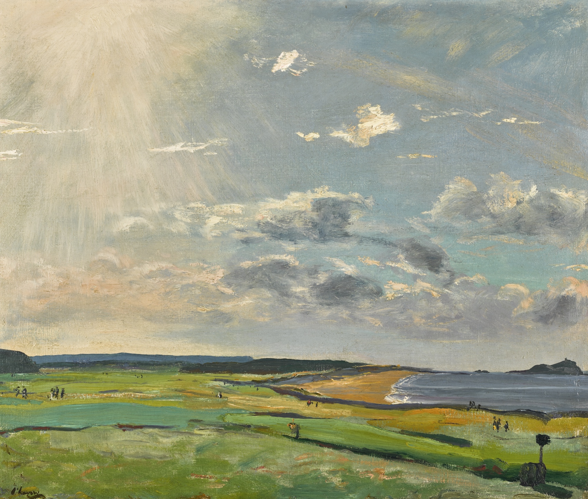 Artwork by John Lavery, THE GOLF COURSE, NORTH BERWICK, Made of oil on canvas