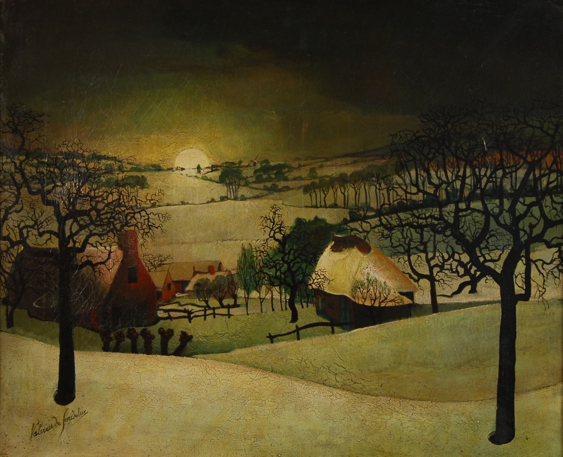 Artwork by Valerius de Saedeleer, Paysage d´hiver, Made of Oil on canvas