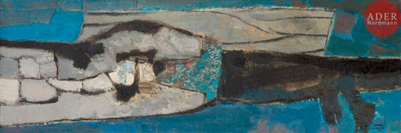 Paysage bleu by Yasse Tabuchi, 1955