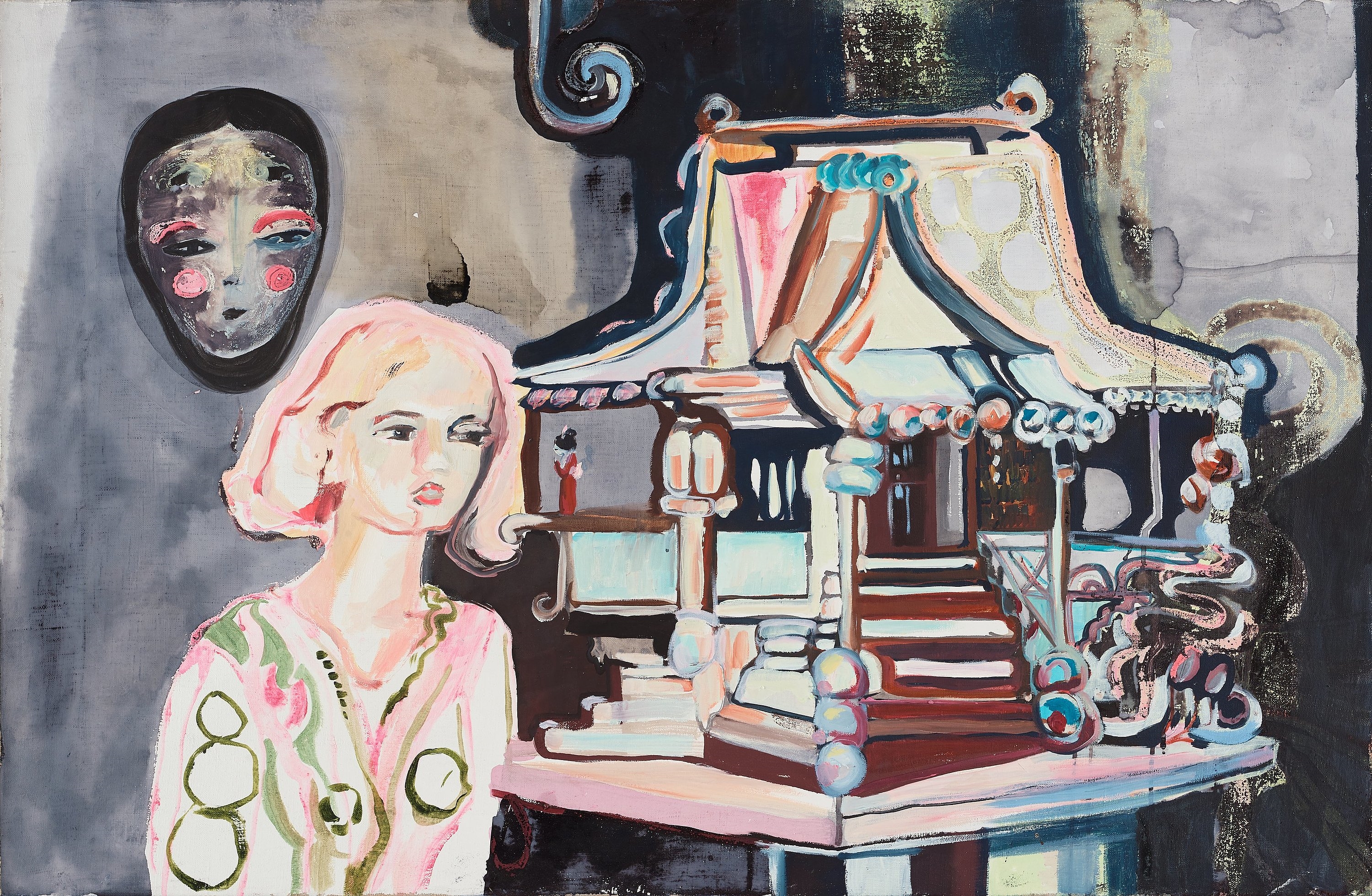 Artwork by Meta Isaeus-Berlin, "Släktmöte", Made of canvas