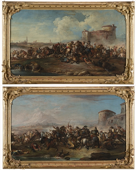 2 Works: Battle between knights by Francesco Simonini
