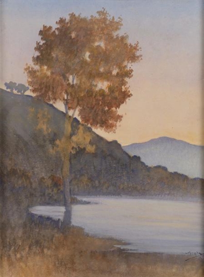 Paysage crépusculaire by Alphonse Osbert