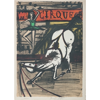 ベルナール・ビュッフェ、「LE CIRQUE-L'ecuyere」 Bernard Buffet | L'Ecuyere (from Le Cirque) | MutualArt