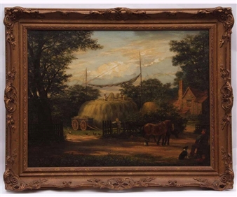 "Farm scene stacking hay" - Vivian Crome