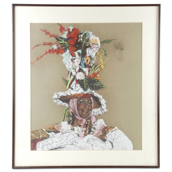 Mujer con gorro floral by Jose Luis Fuentetaja