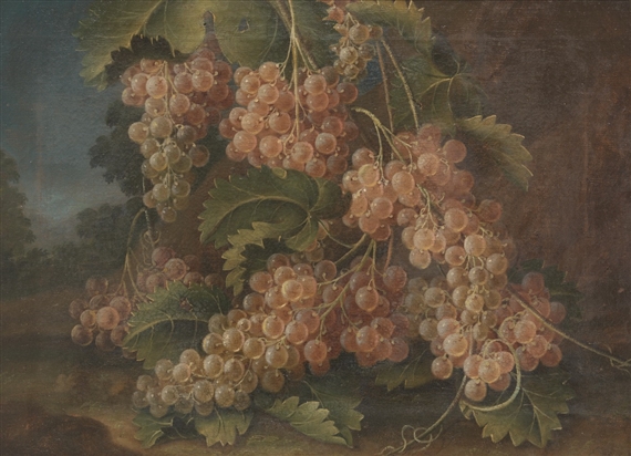 Still life with grapes by Francesco Malagoli