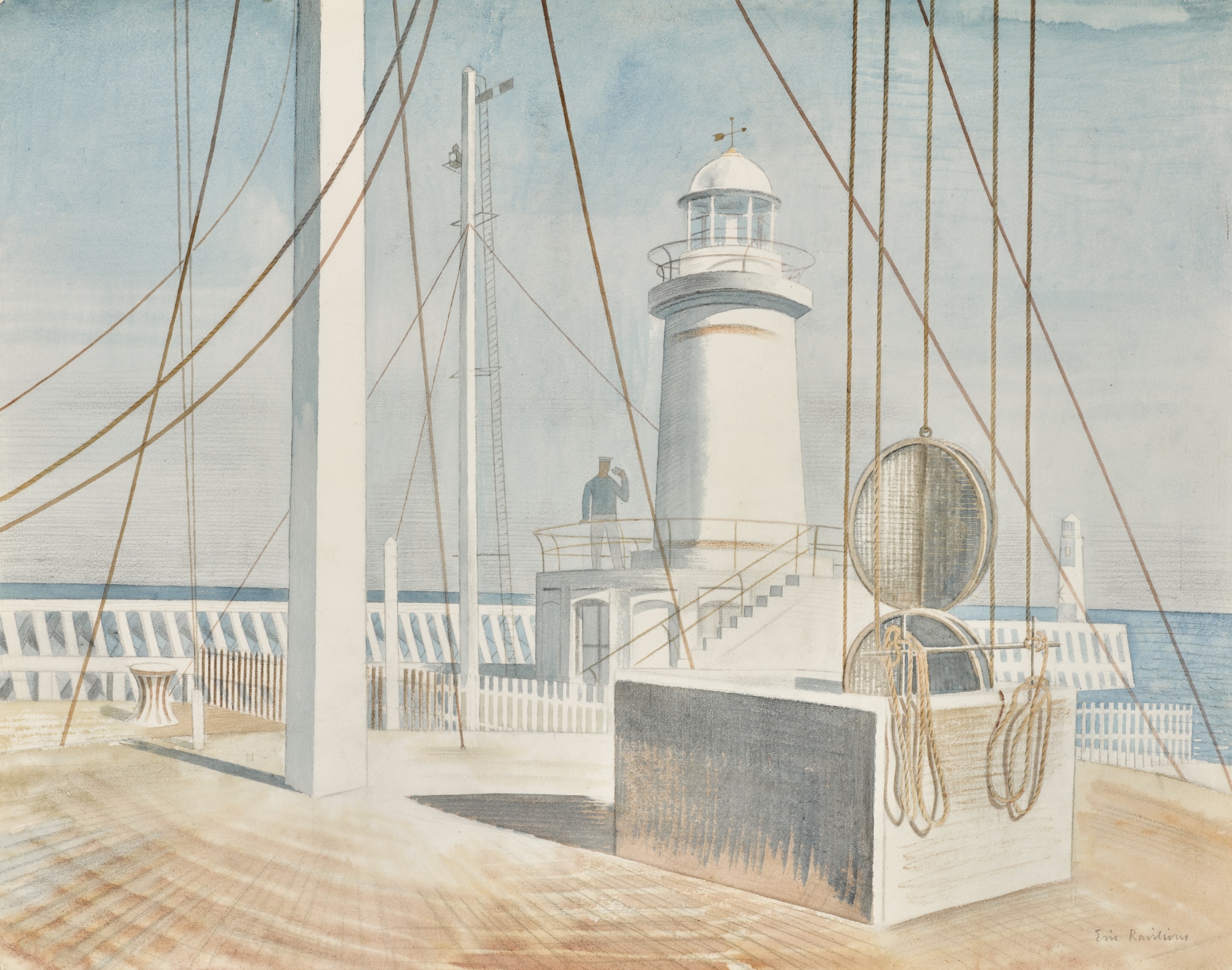 Eric Ravilious | NEWHAVEN HARBOUR (Circa 1935) | MutualArt