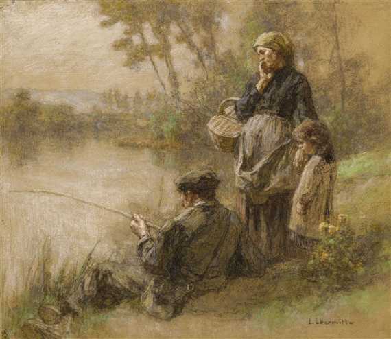 FAMILLE DE PÊCHEURS by Léon-Augustin L'Hermitte